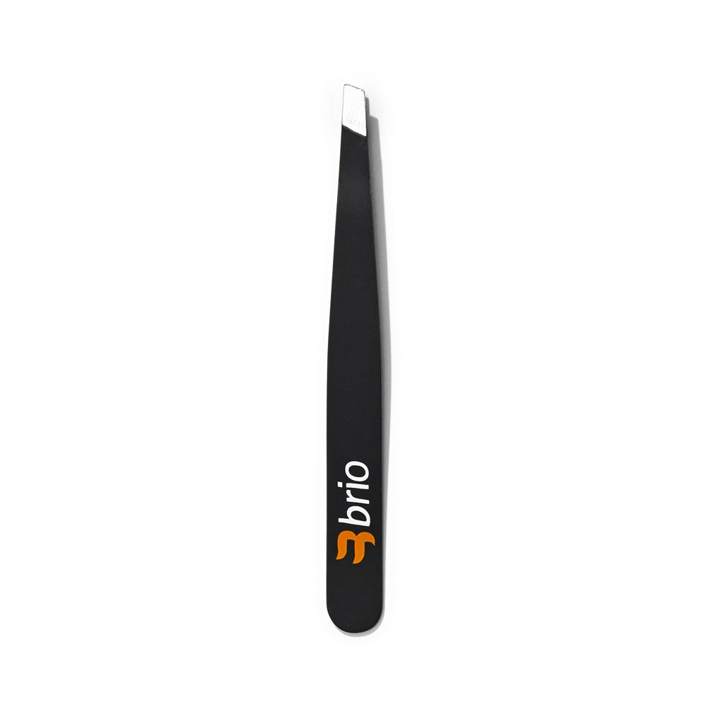 Brio Vector Tweezers - Slant Tip Stainless Steel Rubberized Grip EY